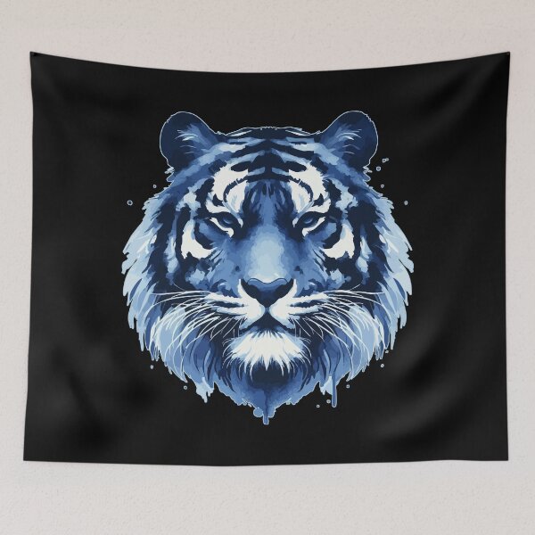 Item preview, Blue Tiger Face Watercolor designed and sold by TomFrontierArt.