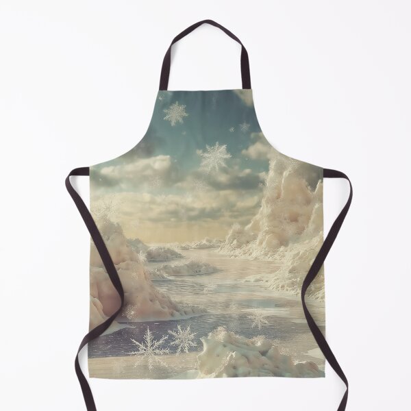 Item preview, whimsical snow mounds and delicate ice formations stretch toward a soft, pastel sky filled with drifting snowflakes. designed and sold by HEMRO.