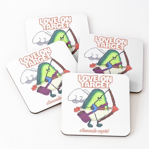 Item preview, pixel art of avocado cupid with bow and arrows of hearts pointing designed and sold by ZerpaGiovanna.