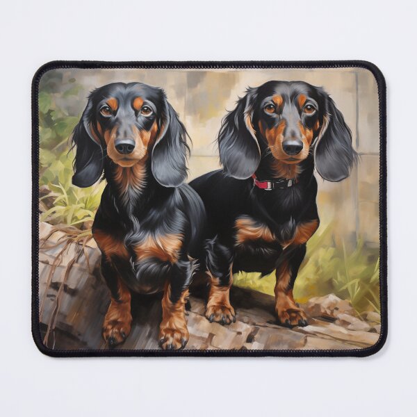 Item preview, Two Dachshunds Portrait designed and sold by PetsArt.