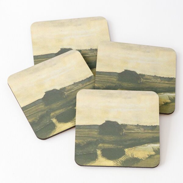 Item preview, Landscape With A Stack Of Peat And Farmhouses designed and sold by irynaartbyim.