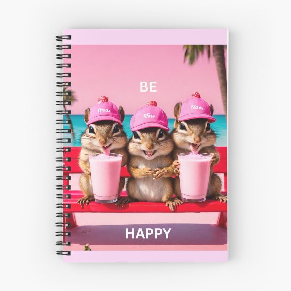 Item preview, happy chipmunks drinking strawberry shakes designed and sold by seahorse crossing.