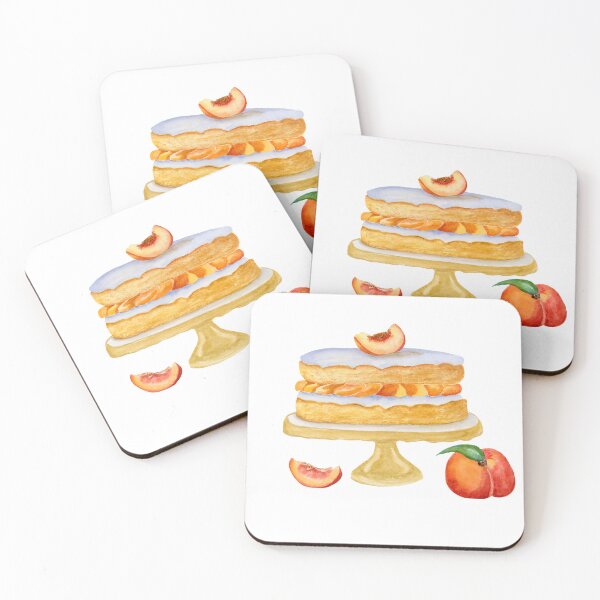 Item preview, Watercolor Peach Blossom Cake designed and sold by daphsam.