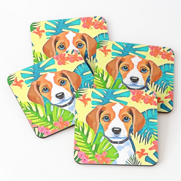 Item preview, Bright Dog with Flowers designed and sold by Health And Fitness Posts e-Store.