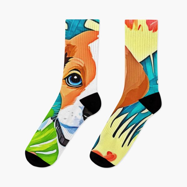 Item preview, Bright Dog with Flowers designed and sold by Health And Fitness Posts e-Store.