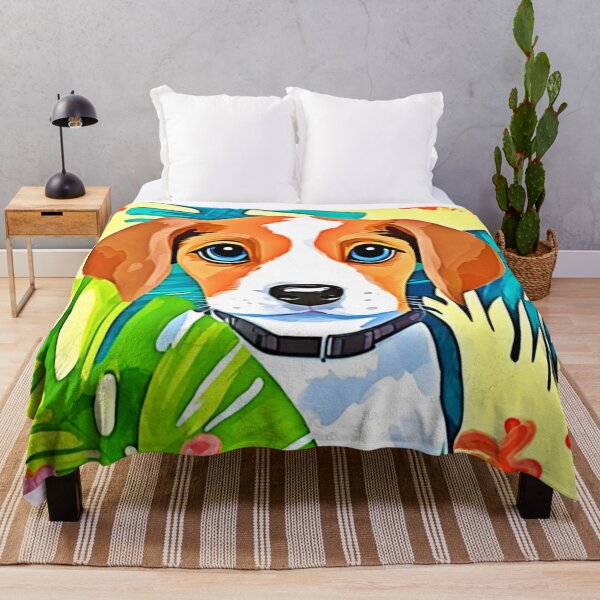 Item preview, Bright Dog with Flowers designed and sold by Health And Fitness Posts e-Store.