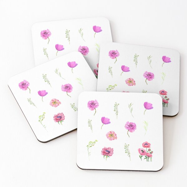 Item preview, Watercolor Poppy Flowers and Green Plants  designed and sold by silviaol.
