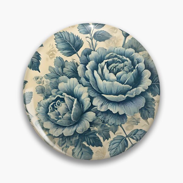 Item preview, Vintage Cabbage Rose in Blue designed and sold by DesignsbyVelvet.