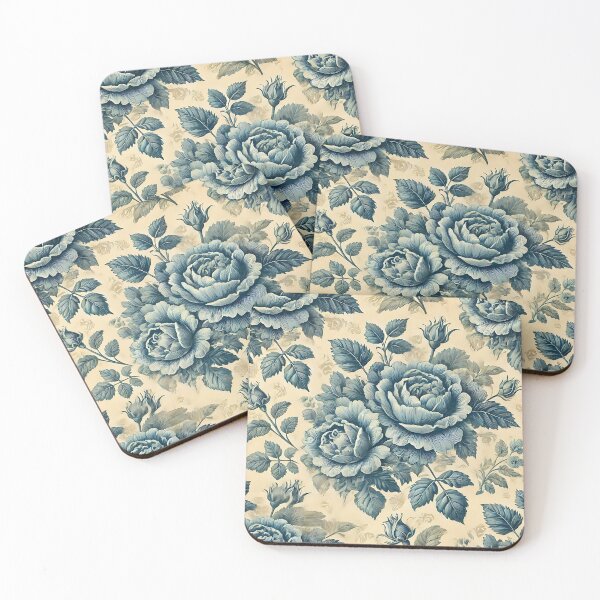 Item preview, Vintage Cabbage Rose in Blue designed and sold by DesignsbyVelvet.