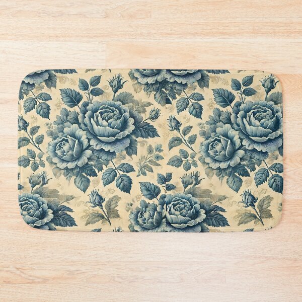 Item preview, Vintage Cabbage Rose in Blue designed and sold by DesignsbyVelvet.