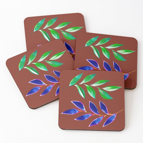 Item preview, GREEN AND PURPLE SHINNY LEAVES DESIGN designed and sold by asudesign.