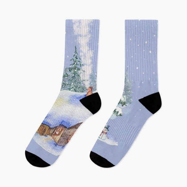 Item preview, Pastel Watercolor Winter Scenery designed and sold by WhiteSoftPetals.