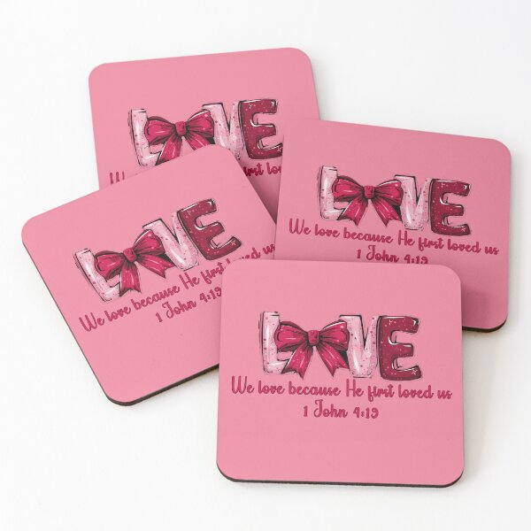 Item preview, Biblical Love Quote with Pink Word and Red Bow Accent designed and sold by bAIryBarn.