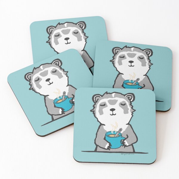 Item preview, Coffee Time Ferret with Teal Mug designed and sold by cj sketches.