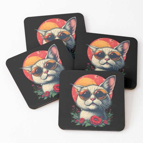 Item preview, Cool Cat in the Sunset designed and sold by Linework Studio.