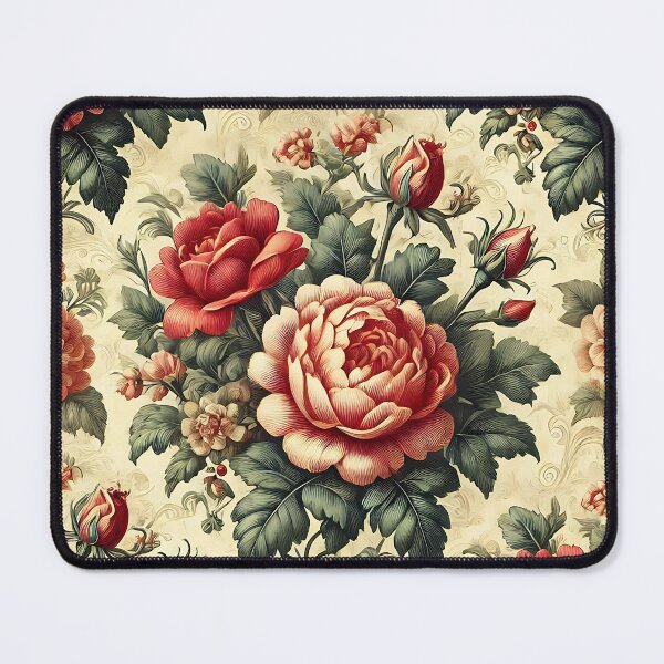 Item preview, Red Cabbage Rose Vintage Pattern designed and sold by DesignsbyVelvet.