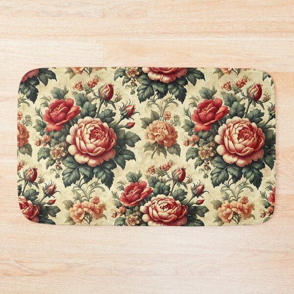 Item preview, Red Cabbage Rose Vintage Pattern designed and sold by DesignsbyVelvet.