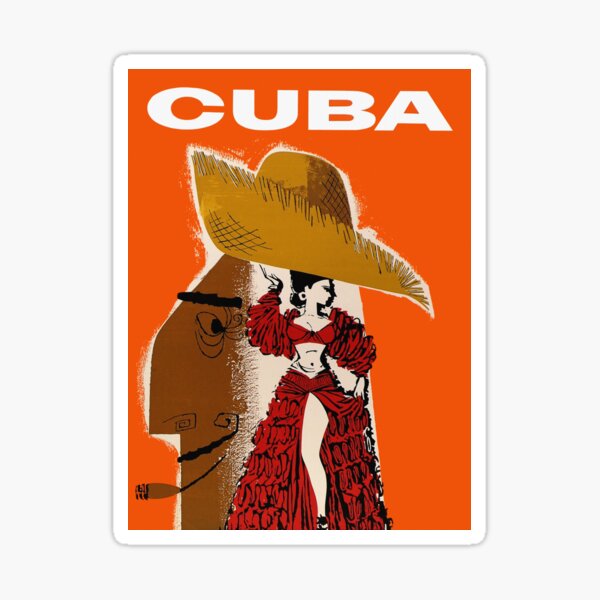 Vista previa del artículo con la obra «Cartel de viaje de cigarro cubano vintage», diseñado y vendido por JustEclectic.