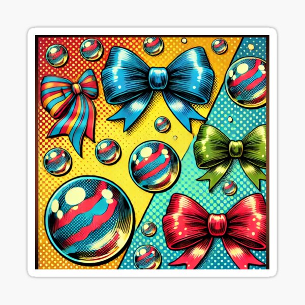 Abstract vibe bows and bubbles Sticker