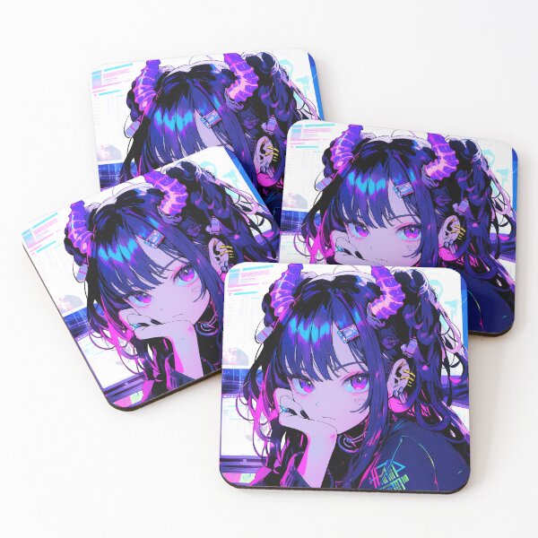 Item preview, Adorable Anime Demon Girl Illustration designed and sold by iWallGlow.
