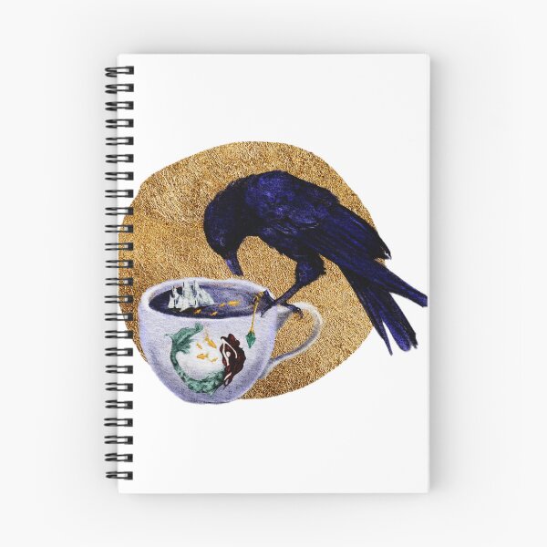 Item preview, Witchy Aesthetic The Scrying Raven Art Watercolor Pop Surrealist illustration designed and sold by Monica Laipple.