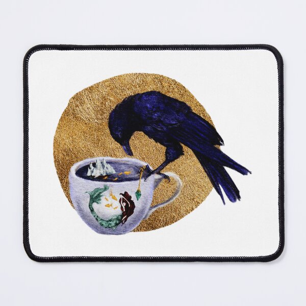 Item preview, Witchy Aesthetic The Scrying Raven Art Watercolor Pop Surrealist illustration designed and sold by Monica Laipple.