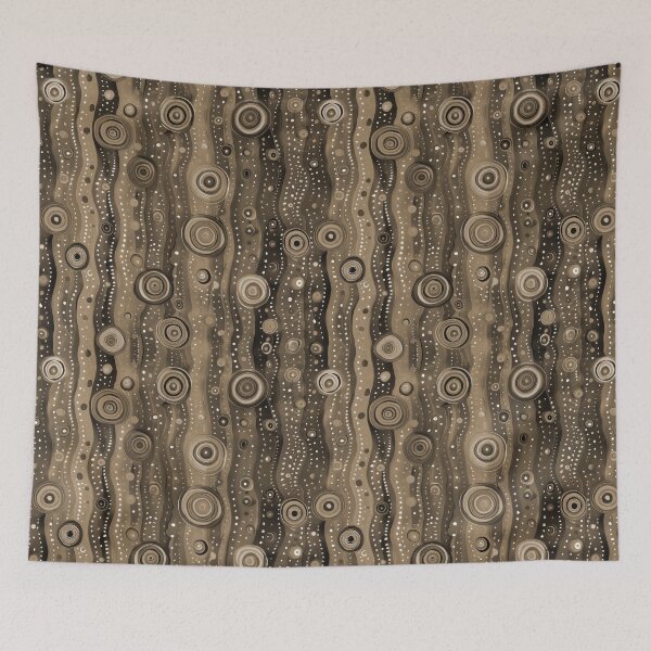 Item preview, Ethnic Coffee Browns Pattern Monochromatic Abstract Circles Stripes designed and sold by creative321.