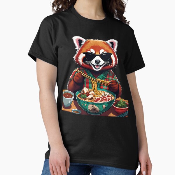 Red panda Eating Ramen- Ramen Life Tastes Great! Classic T-Shirt