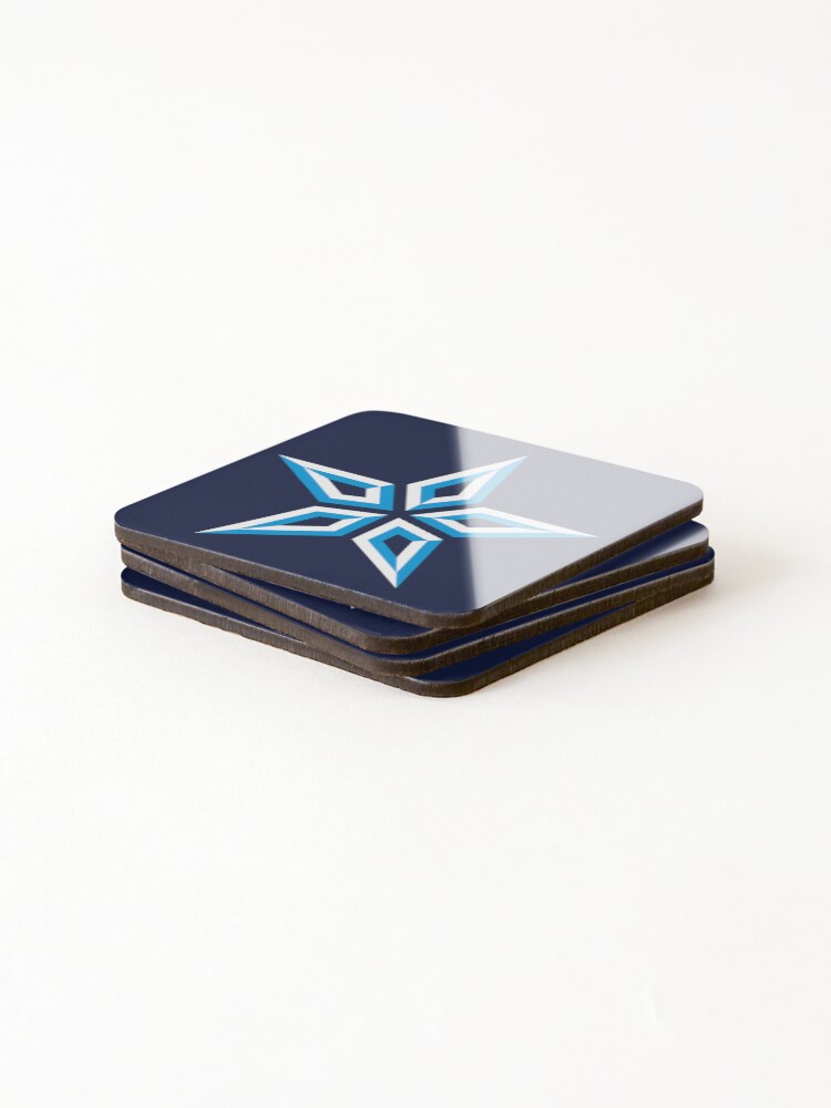 Thumbnail 4 of 5, Coasters (Set of 4), Star Design (Five-Pointed / Blue White) designed and sold by Roderix.