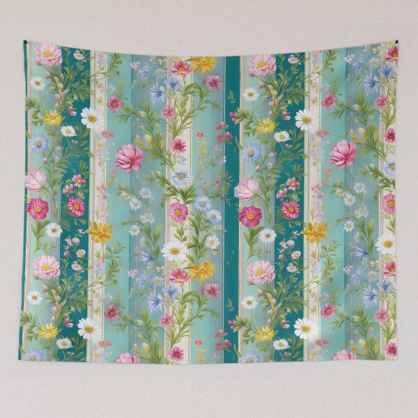 Item preview, Antiqued Shabby chic floral stripes pattern design  designed and sold by Clara Fruggeri.