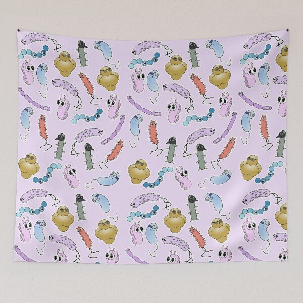 Item preview, Cute Bacteria Sticker Pattern designed and sold by MicroMarket.