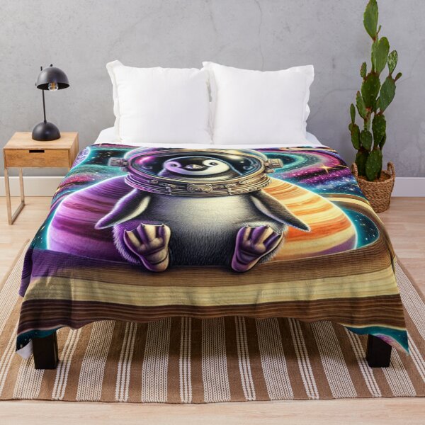 Item preview, Cosmic Penguin Explorer on Saturn – Adorable Space Art designed and sold by Vikingaquarist.