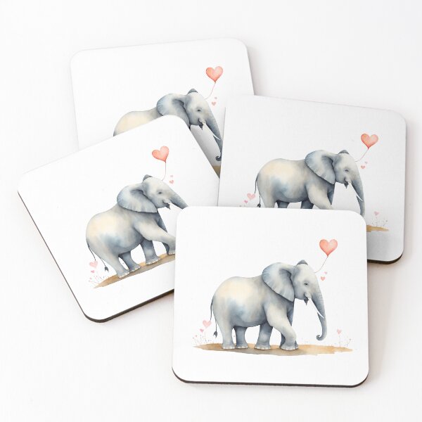 Item preview, Watercolor elephant, watercolor elephant, valentine day, love, adorable animals designed and sold by Victoria Riabov.