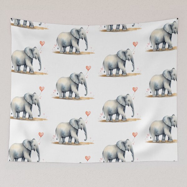 Item preview, Watercolor elephant, watercolor elephant, valentine day, love, adorable animals designed and sold by Victoria Riabov.