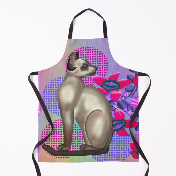 Item preview, Sleek Siamese Cat with Orchids designed and sold by KateVanFloofno1.