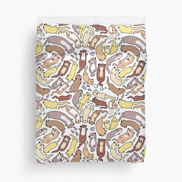 Adorable Otter Swirl Duvet Cover