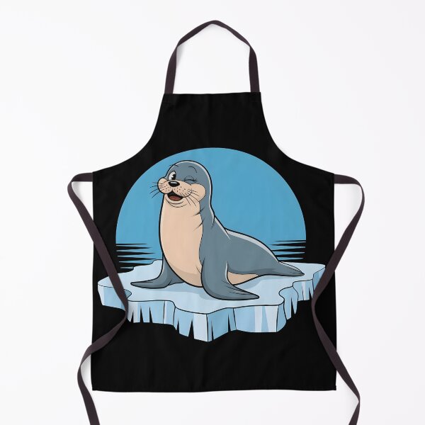 Item preview, Winking Cartoon Seal on Arctic Iceberg, Ice Bath designed and sold by IceBathDESIGNS.