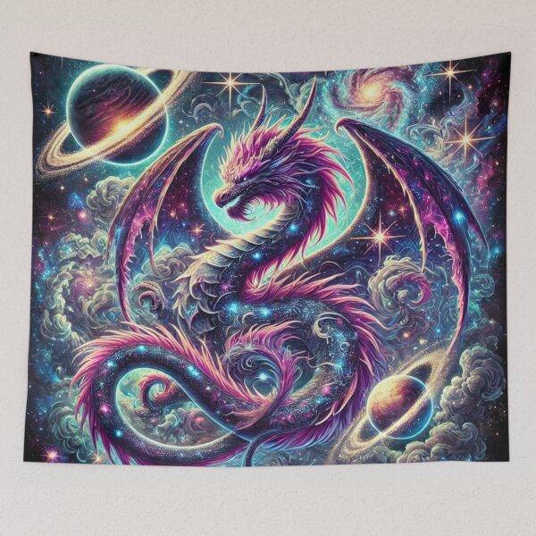 Item preview, Galactic Cosmic Dragon in a Vibrant Space Universe designed and sold by Vikingaquarist.