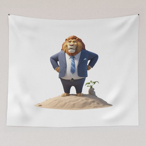 Item preview, 3d Lion in a Suit on Beach designed and sold by CuteopiaGallery.