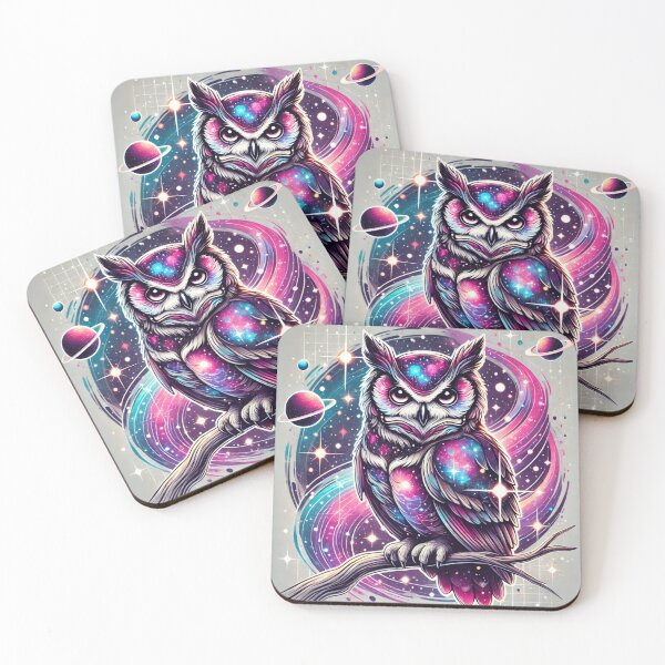 Item preview, Celestial Galaxy Owl – Mystical Cosmic Artwork designed and sold by Vikingaquarist.