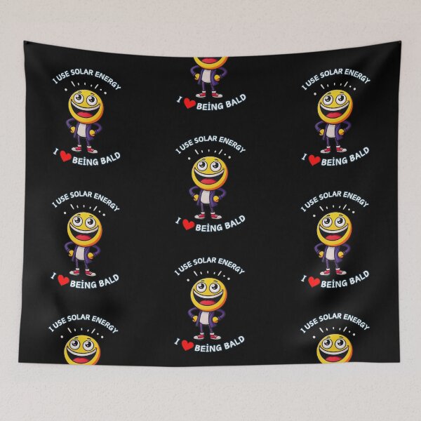 Item preview, Funny Bald Man Solar Energy Joke Illustration designed and sold by Psycho-Crazy.