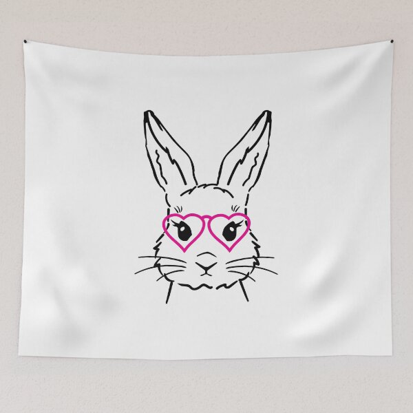 Item preview, Bunny in Pink Hearts Glasses designed and sold by MagnoliaLake.