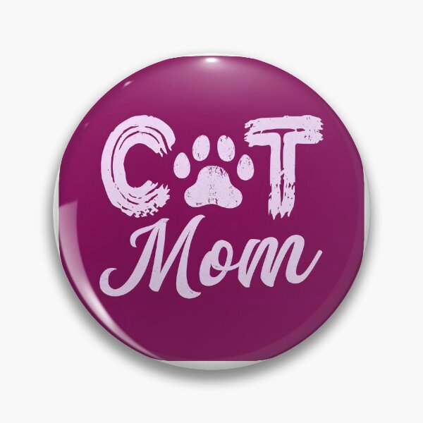 Item preview, Cat Mom Graphic Written in Pink on a Purple Background designed and sold by MissCatDesigns.