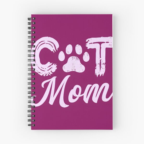 Item preview, Cat Mom Graphic Written in Pink on a Purple Background designed and sold by MissCatDesigns.