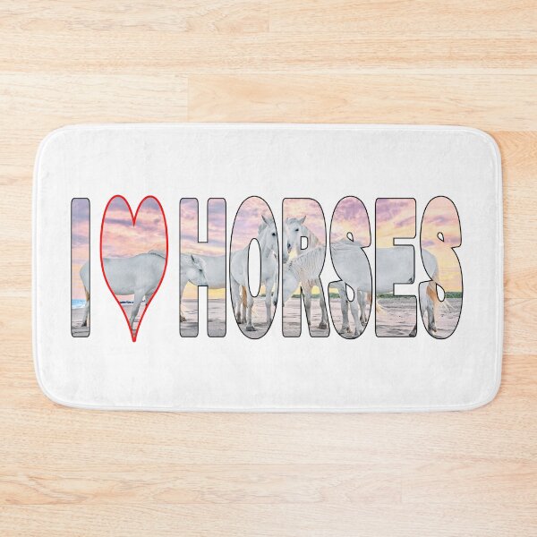 Item preview, I LOVE HORSES - White Horses on the Beach Sunset Pastels designed and sold by Adam Gormley.