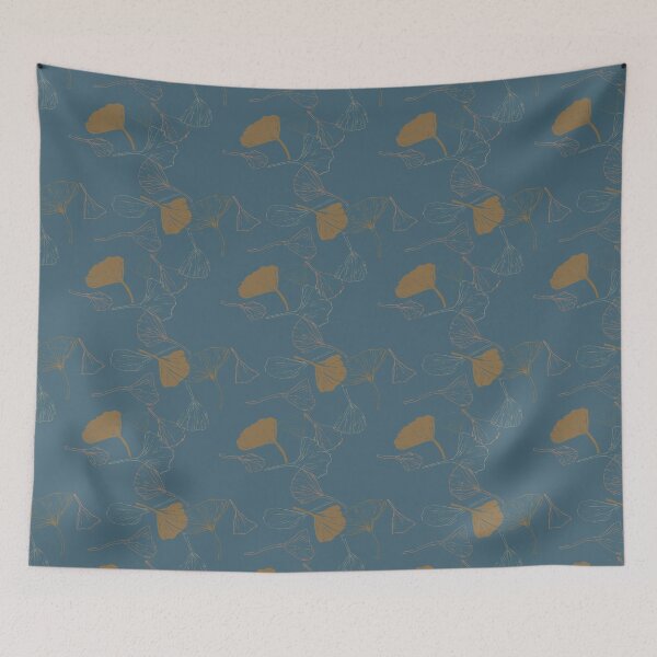 Item preview, Gingko leaves in blue designed and sold by RhoQA.