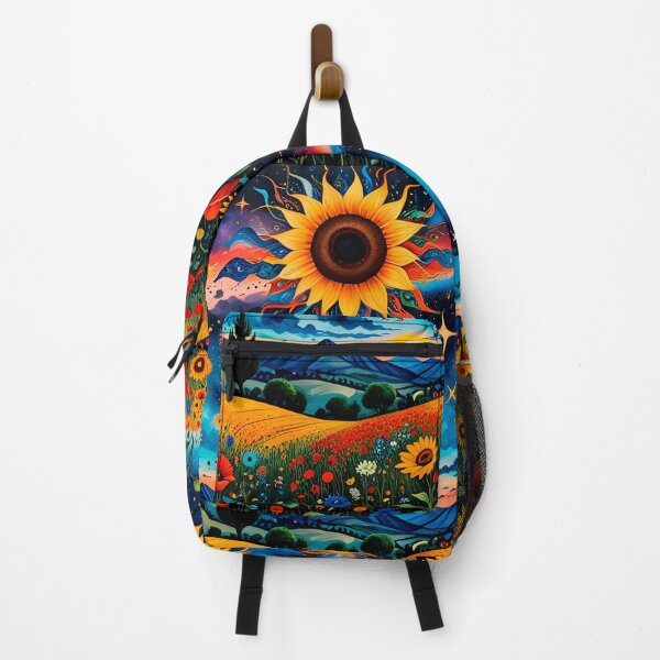 Item preview, Utopian wildflowers landscape with cosmic zentangle sky designed and sold by artedamensagem.