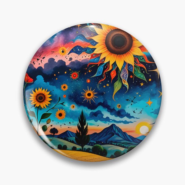 Item preview, Utopian wildflowers landscape with cosmic zentangle sky designed and sold by artedamensagem.