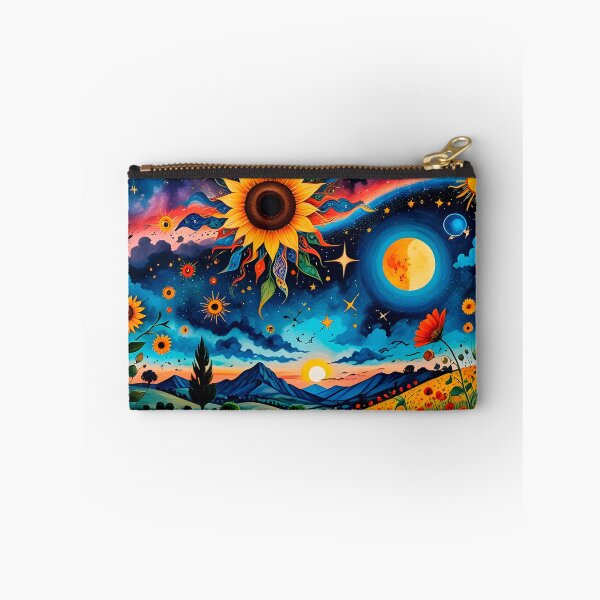 Item preview, Utopian wildflowers landscape with cosmic zentangle sky designed and sold by artedamensagem.