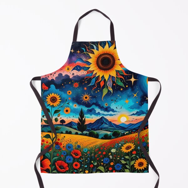 Item preview, Utopian wildflowers landscape with cosmic zentangle sky designed and sold by artedamensagem.